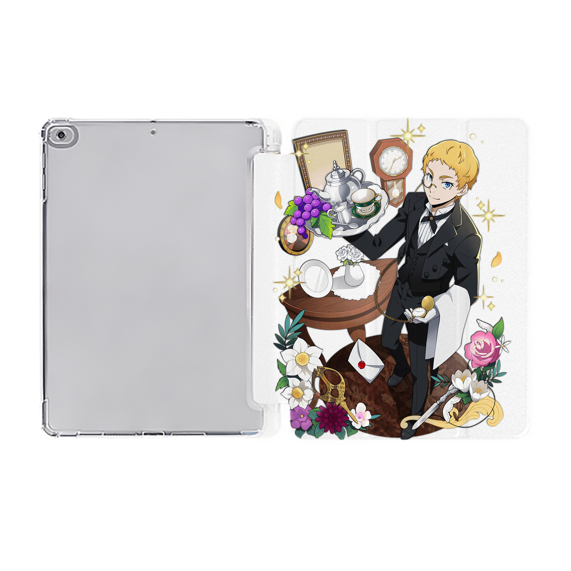 （画像用） 文豪ストレイドッグス Bungo Stray Dogs IPad ケース ペン収納付き 三つ折りスタンド PUレザー×シリコン 対応機種9.5/10.5/10.9インチ